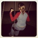 Corrie on the swings at 2 am (Copyright Corrie B)