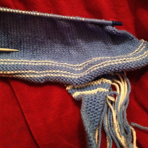 The section between the two needles had to be totally unpicked and redone. The section between the two needles had to be totally unpicked and redone.
