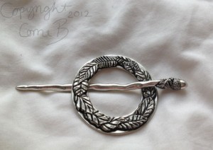 Absolutely gorgeous pewter brooch.