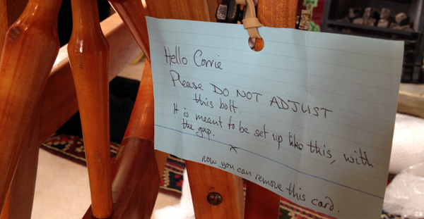 Note from C to warn me about various components! Note from C to warn me about various components!