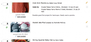 My Ravelry queue as it stands.