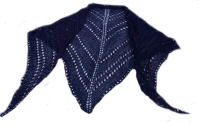 The shawl I bought, shown in blue. (C) knit 'n' caboodle