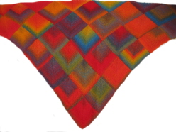 Zauberball Shawl, bright and beautiful. (c) knit 'n' caboodle