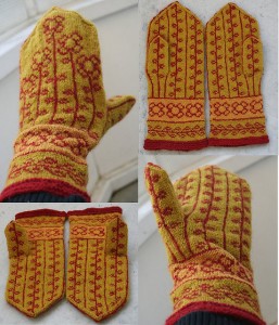 Vinterblomster Mittens