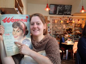 Showing off one of my new women's mags in "The Haberdashery" Showing off one of my new women's mags in "The Haberdashery"
