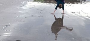 Doing a cartwheel wearing my gorgeous jumper.