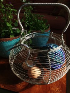 The magic ball in its temporary home. The magic ball in its temporary home.