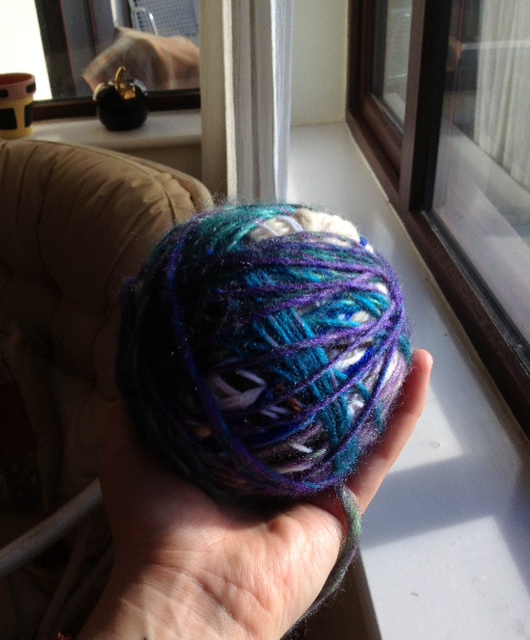 The original Magic Ball in comparison to my hand.