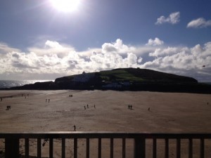 Burgh Island at midday and low tide.