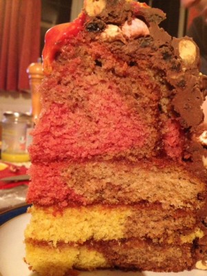 A slice! Four of us ate this! A slice! Four of us ate this!