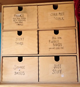 Organising drawers in the cafe. Awesome! Organising drawers in the cafe. Awesome!