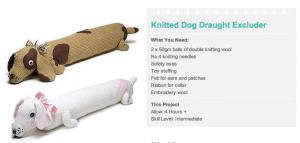 Free guide for knitted dog draught excluder! Click on the picture for the link.