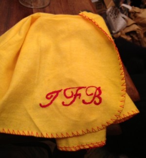 A monogrammed duster.