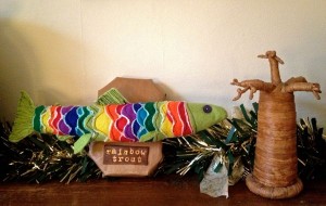 Trout on the mantelpiece, weighing up a baobab tree.