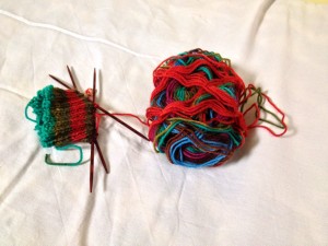 Sock for Wonder-Gran, ready to continue beyond the cuff.