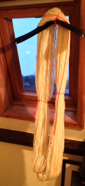 Resolution Yarn, drying in the window.