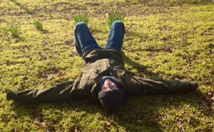 A certain man I love chilling on a bed of moss.