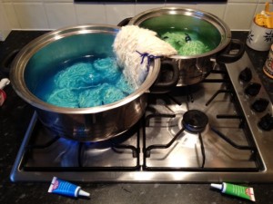 Dying with my gel food-colouring.