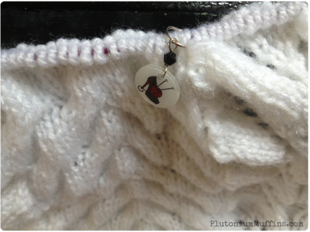 Stitch Marker in my baby blanket.