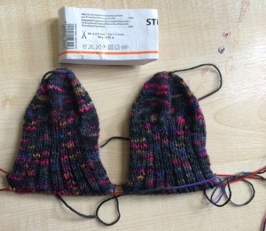 Ribbing side of the Two at a Time Socks.