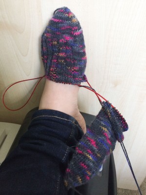 Progress - halfway up my foot. Not long till the heel-turn happens...eek!