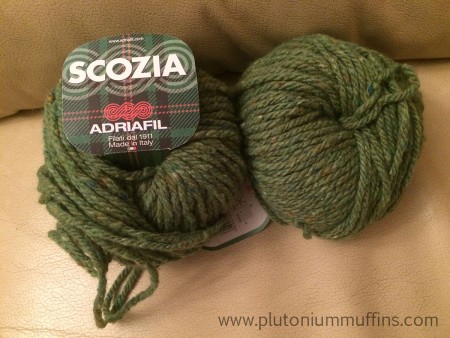 Adriafil Scozia, no. 34 green, ready to become a new design inspired by Dartmoor.