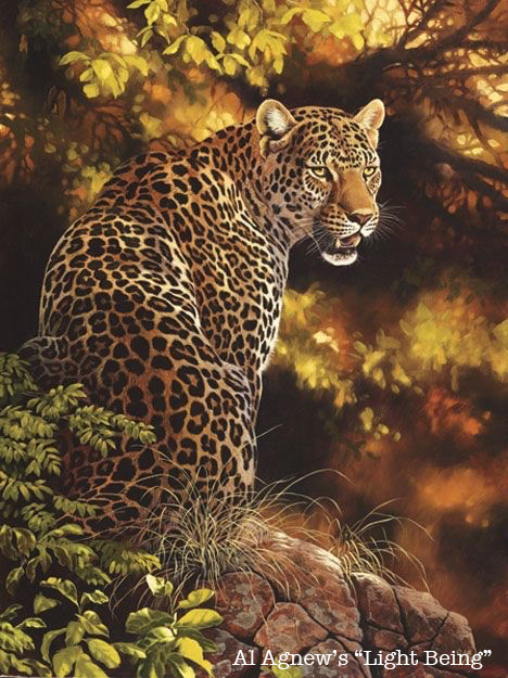 Al Agnew's "Light Being", the painting Leopard's Gaze was based on.