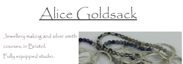 Alice Goldsack is my new silversmithing teacher.