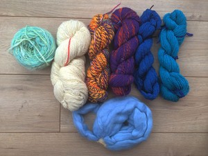 My spinning efforts, chronological from left to right.