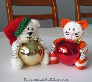 Christmas Bear & Cat Baubles