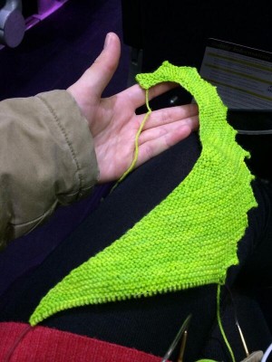 My Hitchhiker Shawl, a work in progress.