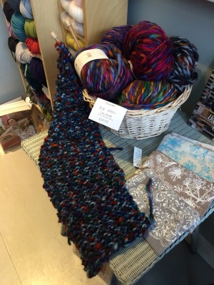 Rowan Big Wool knitted in a glorious scarf.