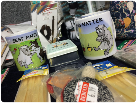 Black Sheep Wools mugs - I wanted the one of the sheep knitting himself up, it was cute!