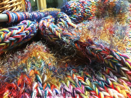 Close up of a funky fur section on the gigantic blankie