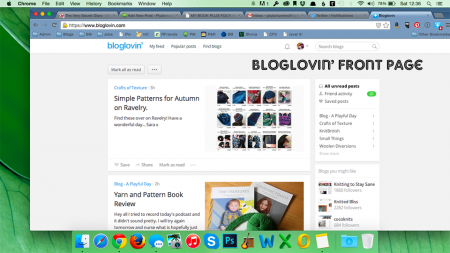 My front page on Bloglovin'.