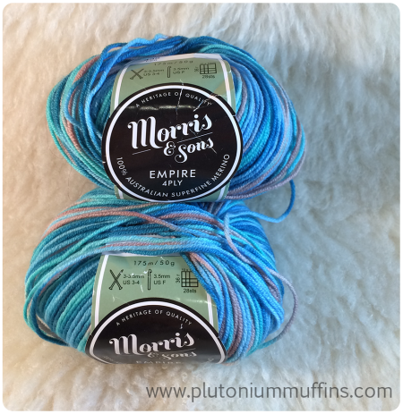 Blue birthday yarn from Morris & Sons in Sydney.