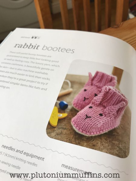 Bunny bootees as shown in the book.