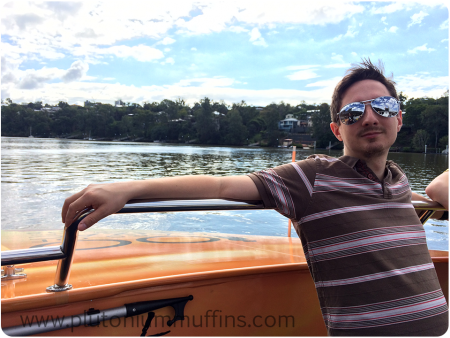 John on the Brisbane river ferry, the City Cat.