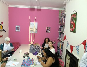 One of the workshop rooms with us enjoying our tea and coffee.