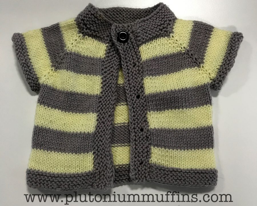 Grellow cardigan for a baby with a grellow nursery