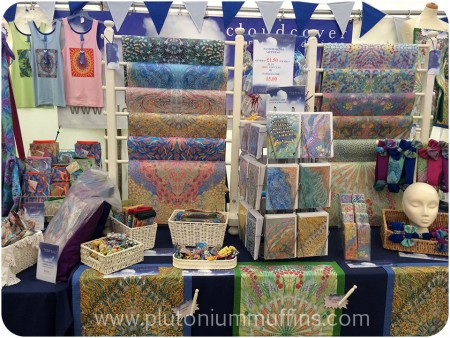 The Cloudcover stall, with beautiful prints, cards, aprons, coasters!