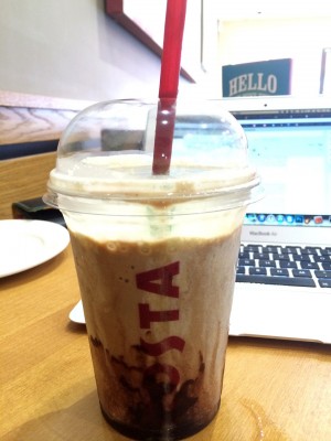 Costa Mint Mocha and blogging - not too shabby.