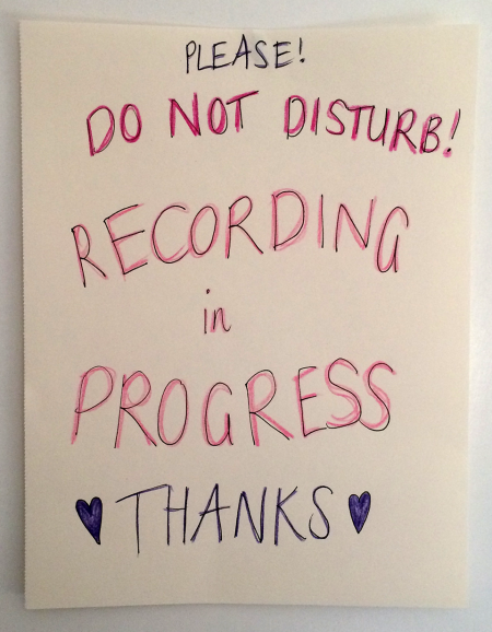 Do not disturb! Recording in progress.