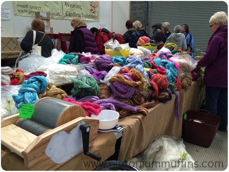 Huge piles of fibre at Wonderwool Wales