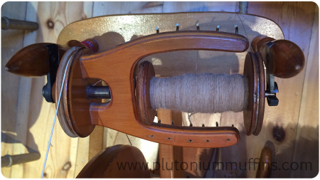 The Bearhouse Alpaca fibre on the last bobbin.