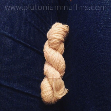 Some dandelion spun from my natural dyed fibre. Look out for this fibre on Etsy in February 2016.