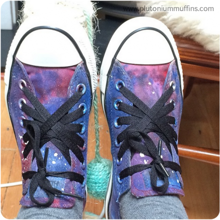 My finished Galaxy Converse with Nebula laces.