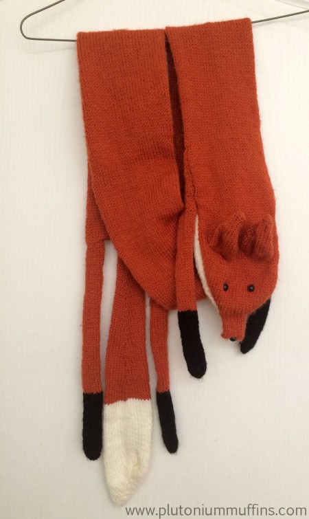 A folded fox stole designed by Louise Walker and finished in 2015.