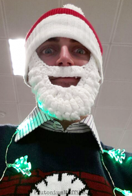 Fred and his Santa hat, looking slightly sinister...