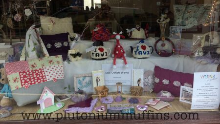 The window display - samples of the local produce available in the shop.